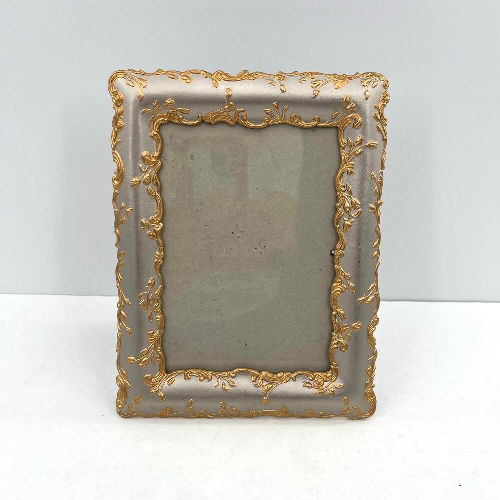 Burnes Boston Rococo Gold and Silver Metal Photo Picture Frame